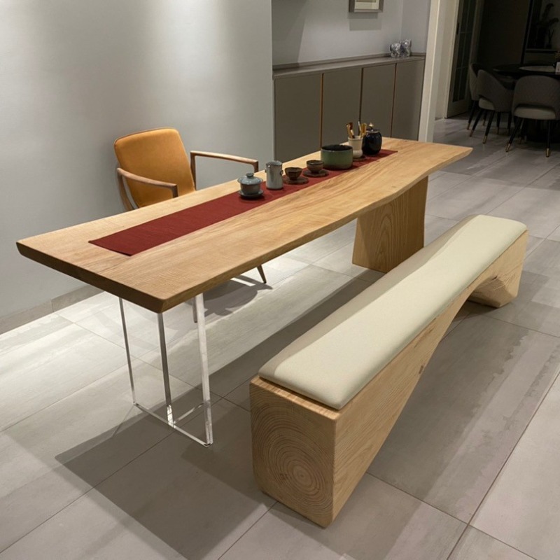 Office Furniture For Home - Nordic Solid Wood Acrylic Floating Table