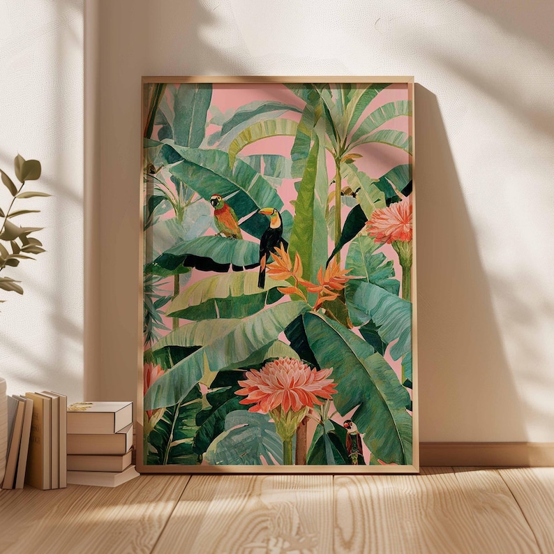 Office Furniture For Home - 1pc Retro Tropical Canvas Poster, Unframed