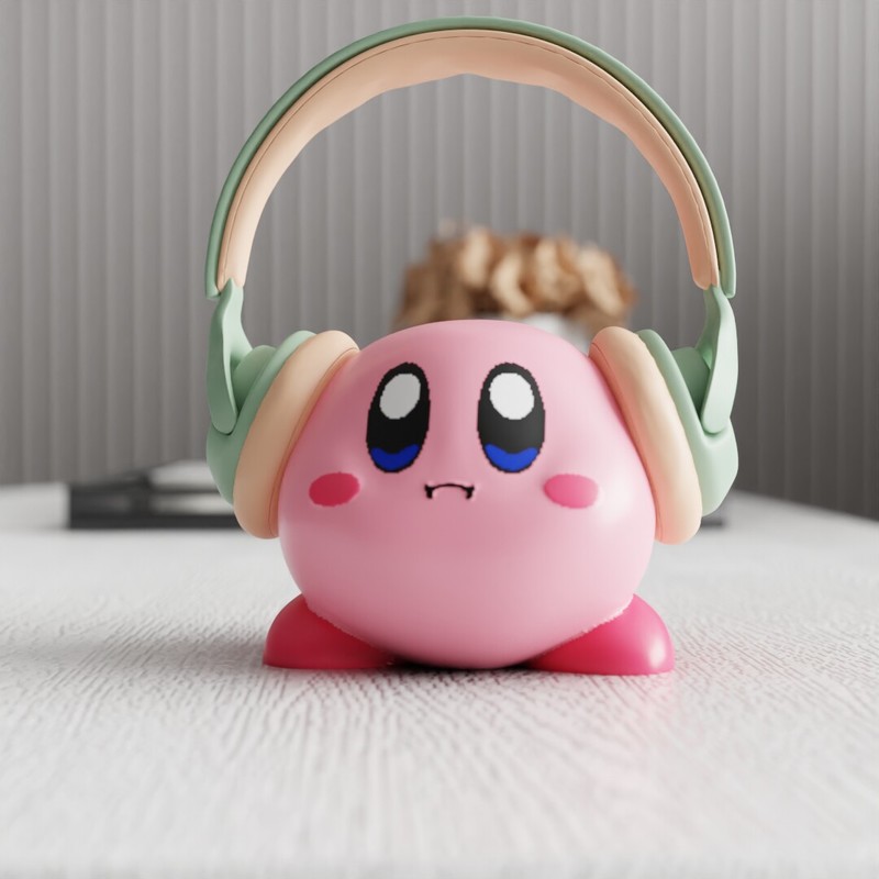 Telephone Headset Office - MSKA Headphone Stand Kirby Cute Cartoon