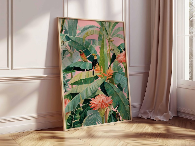 1pc Retro Tropical Canvas Post - огляд і ціна Office Furniture For Home