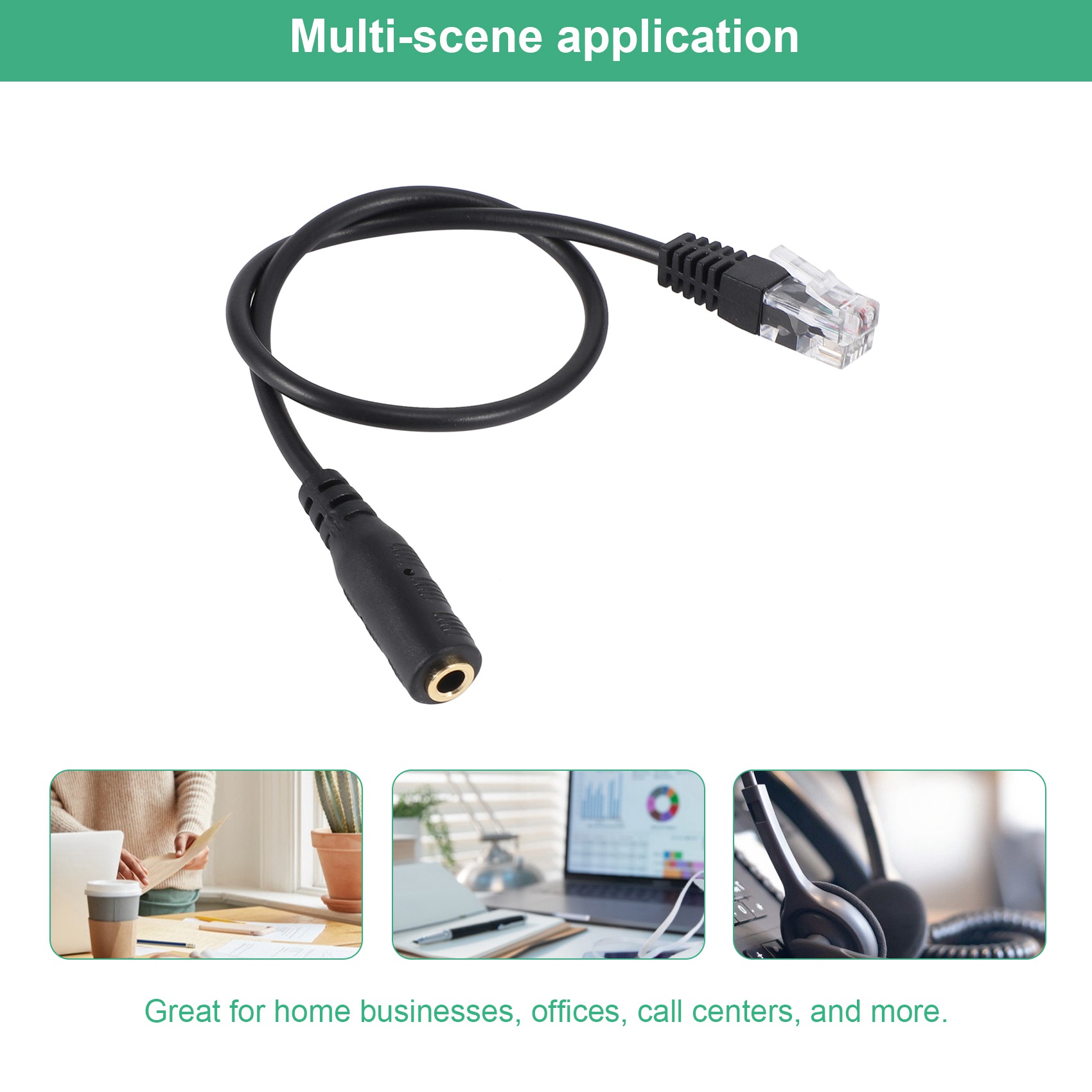 Dec.-3.5mm Plug Jack to RJ9 fo - огляд і ціна Telephone Headset Office