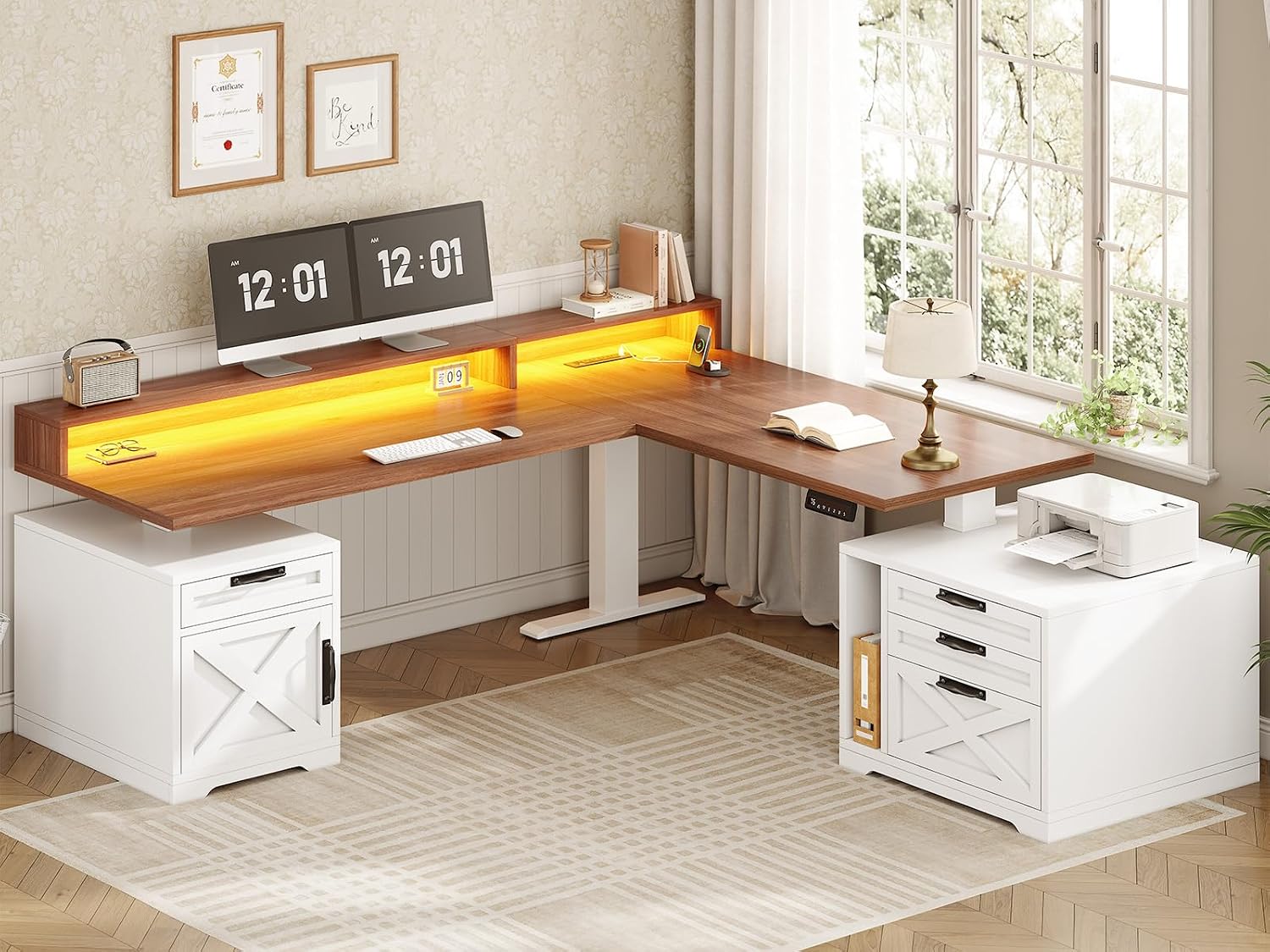 L Shaped Standing Desk Height  - огляд і ціна Office Furniture Outlet