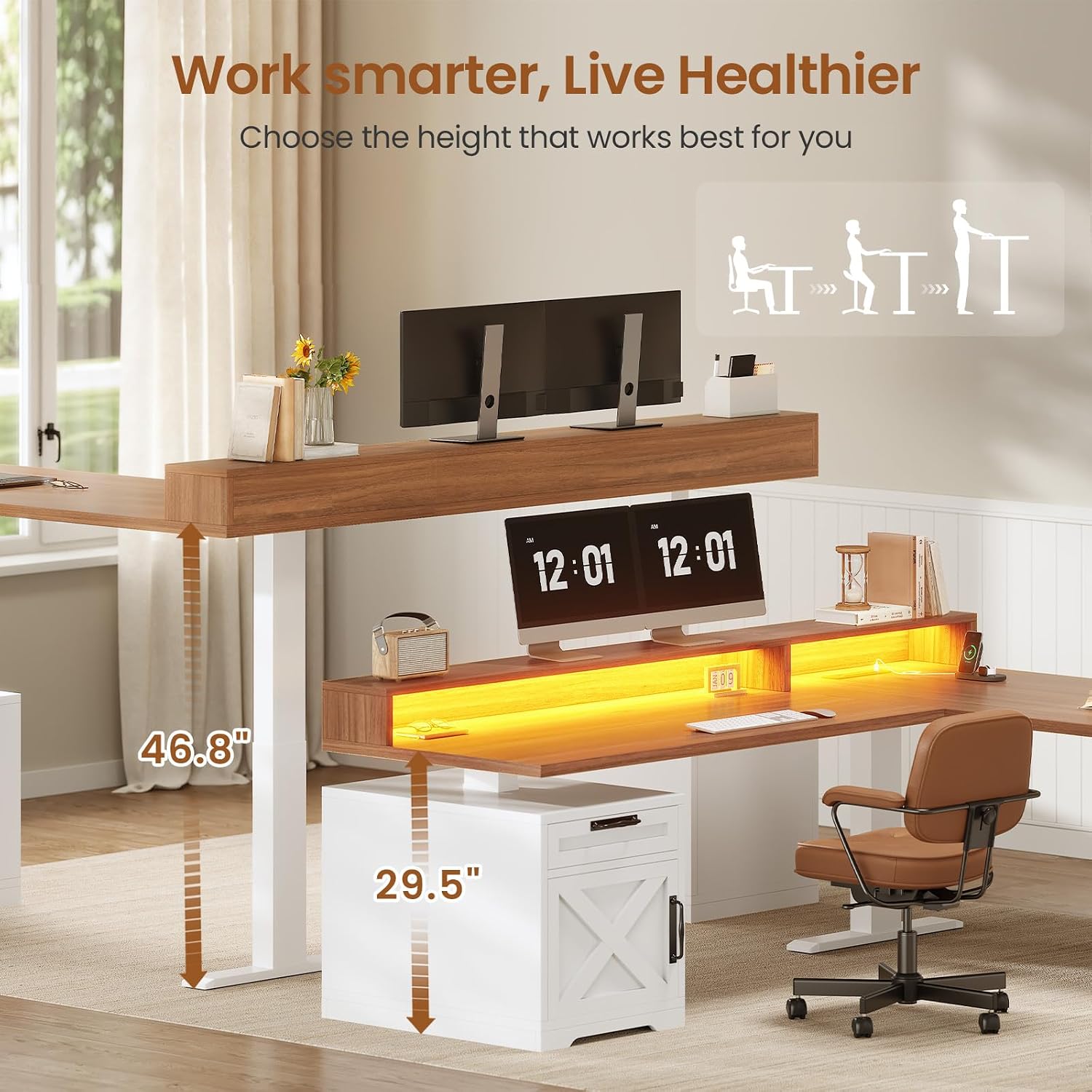 L Shaped Standing Desk Height  - огляд і ціна Office Furniture Outlet