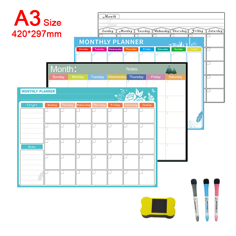 A3 Dry Erase Magnetic Monthly  - огляд і ціна Magnetic Whiteboard Calendar
