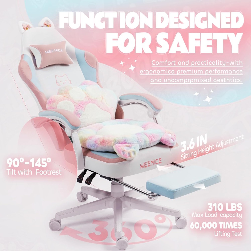 Gaming Chair Cute with Cat Ear - огляд і ціна Office Furniture Ergonomic
