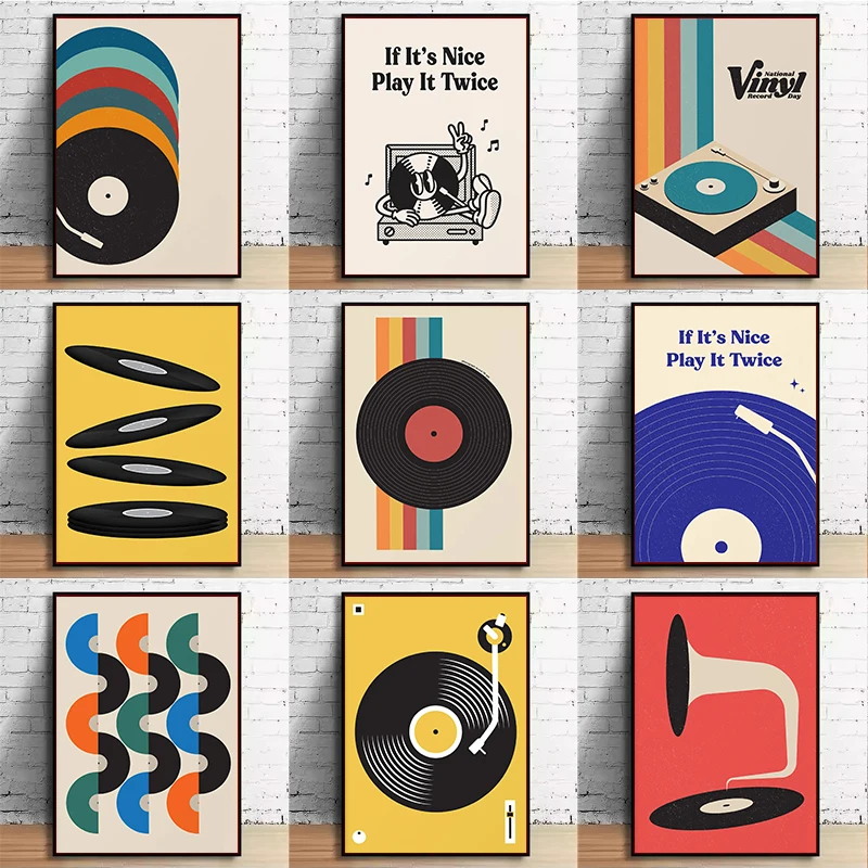 Mid Century Vinyl Record Canva - огляд і ціна Office Furniture For Home
