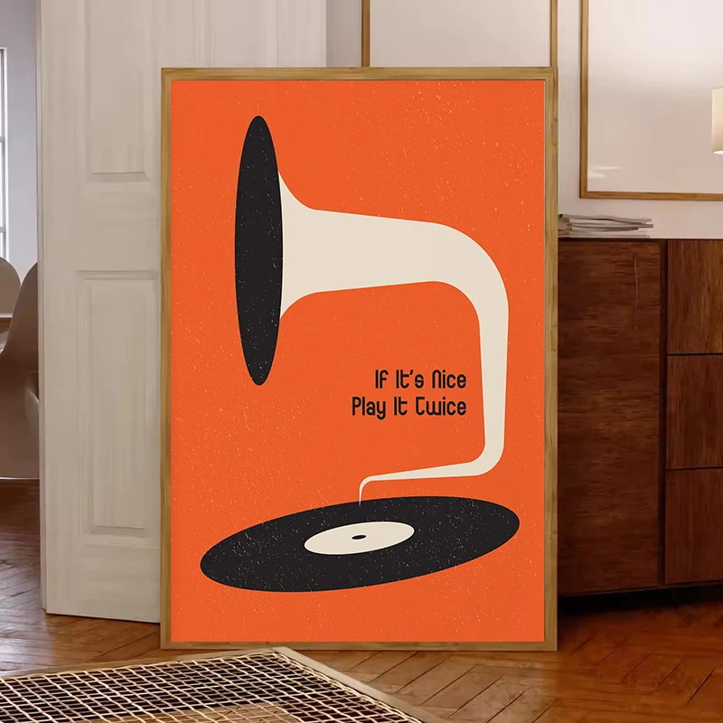 Mid Century Vinyl Record Canva - огляд і ціна Office Furniture For Home