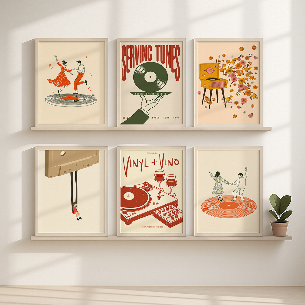 1pc Vintage Music Canvas Poste - огляд і ціна Office Furniture For Home