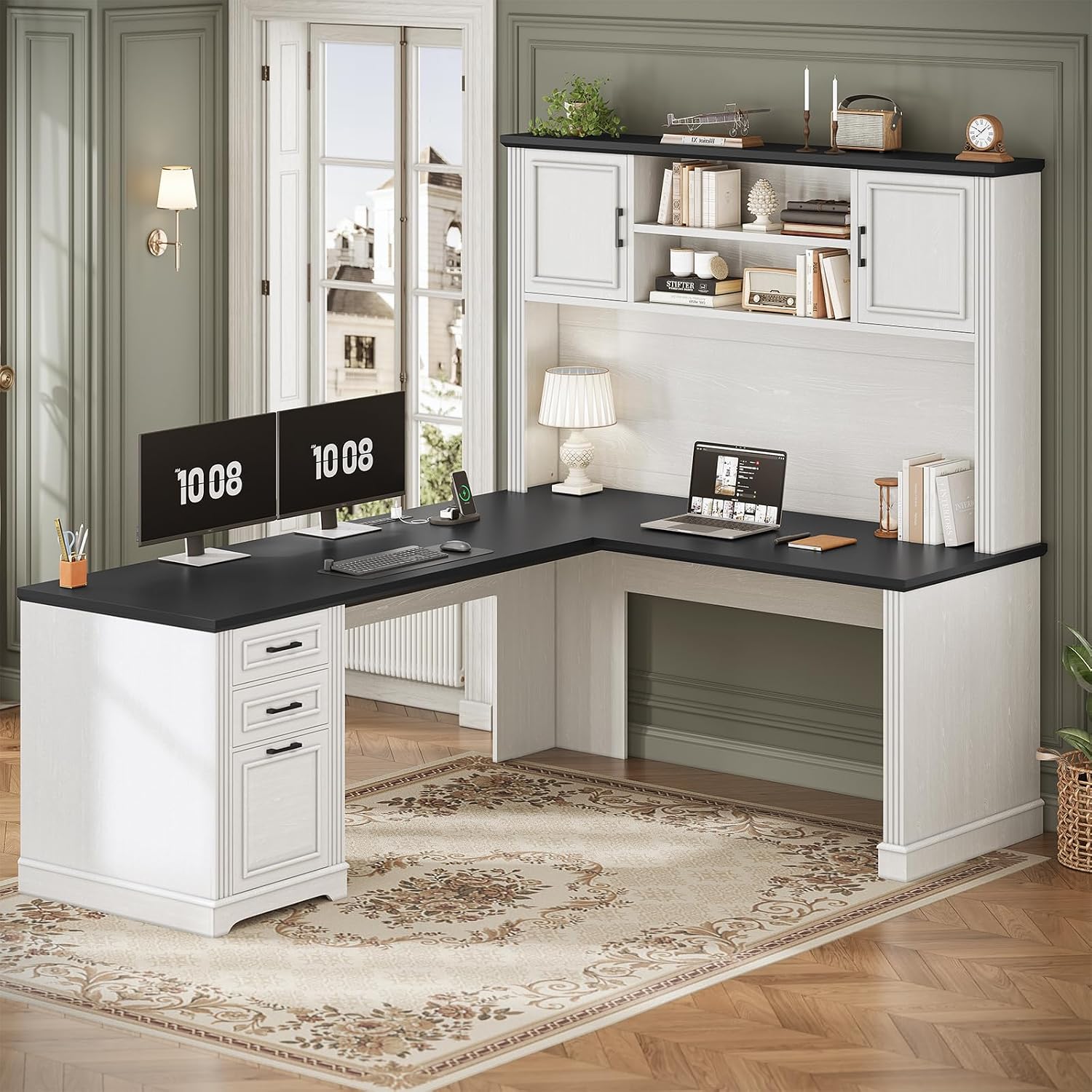 L Shaped Desk with Hutch & 3 D - огляд і ціна Office Furniture Outlet
