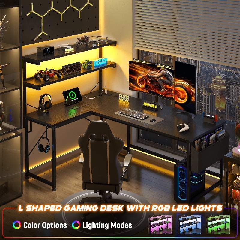 Black L Shaped Computer Desk W - огляд і ціна Office Furniture Outlet